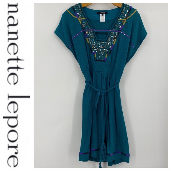 💕SALE💕 Nanette Lepore Jeweled Summer Dress - Picture 3 of 11